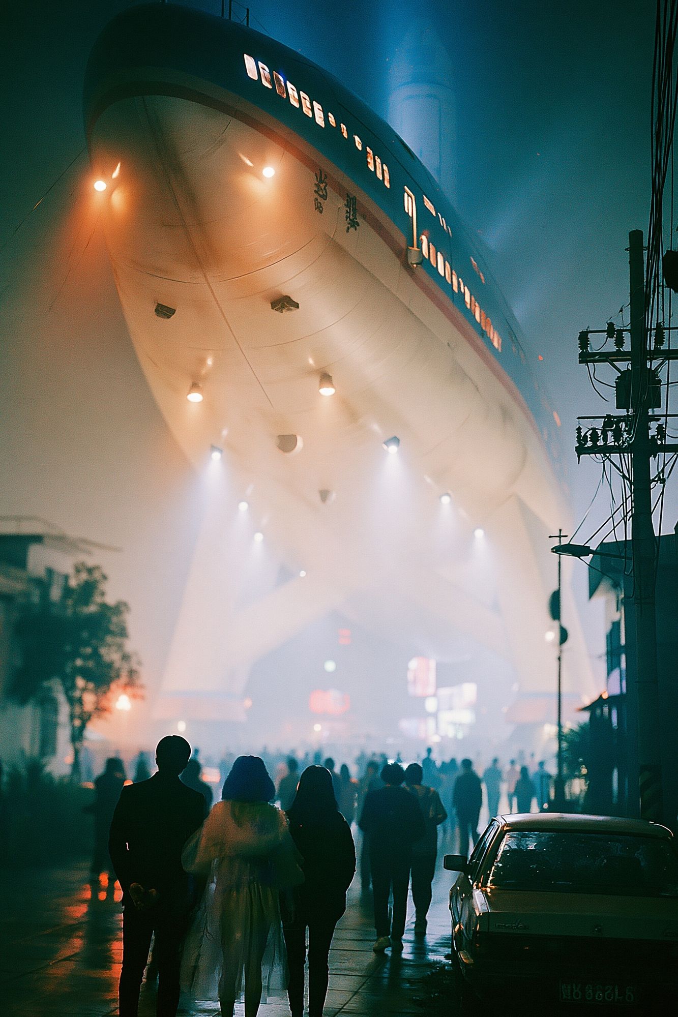 Foggy Street Ship Poster. poster — photography art
