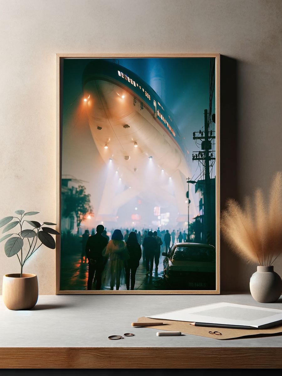 Foggy Street Ship Poster. — room view 2