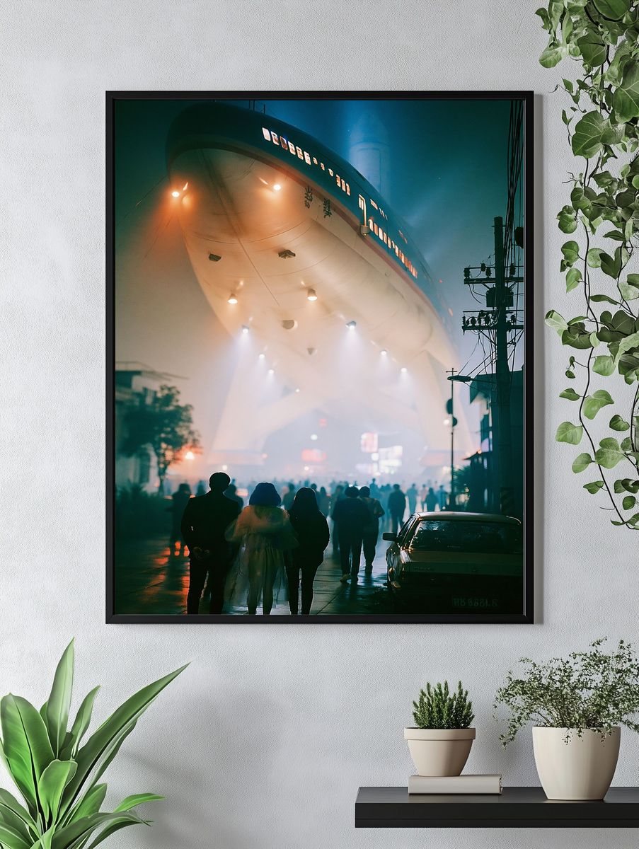 Foggy Street Ship Poster. — room view 4