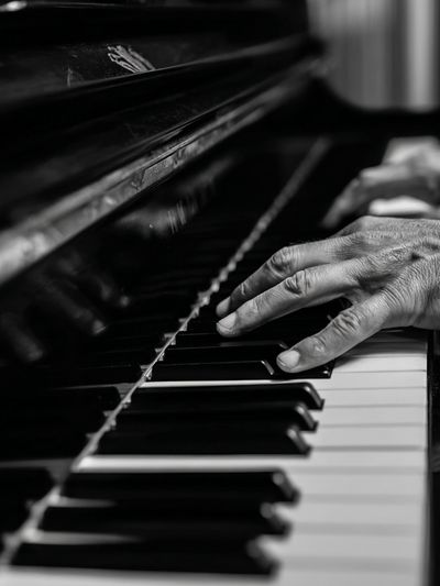 Piano Hands — Black-White Print. poster