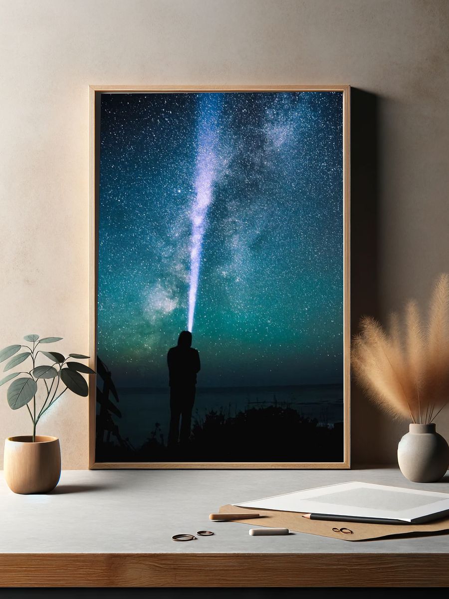 Stargazer Night Sky Photography Poster. — room view 2