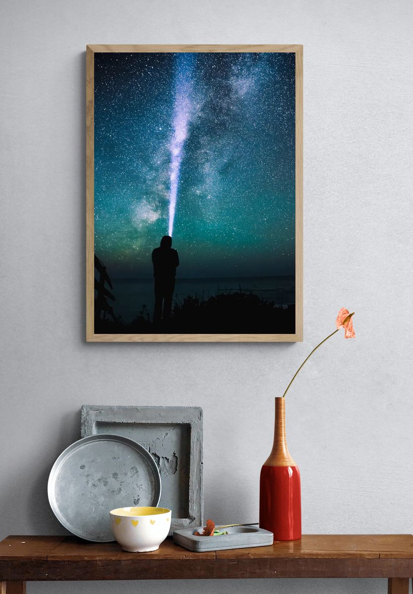 Stargazer Night Sky Photography Poster. — room view 3
