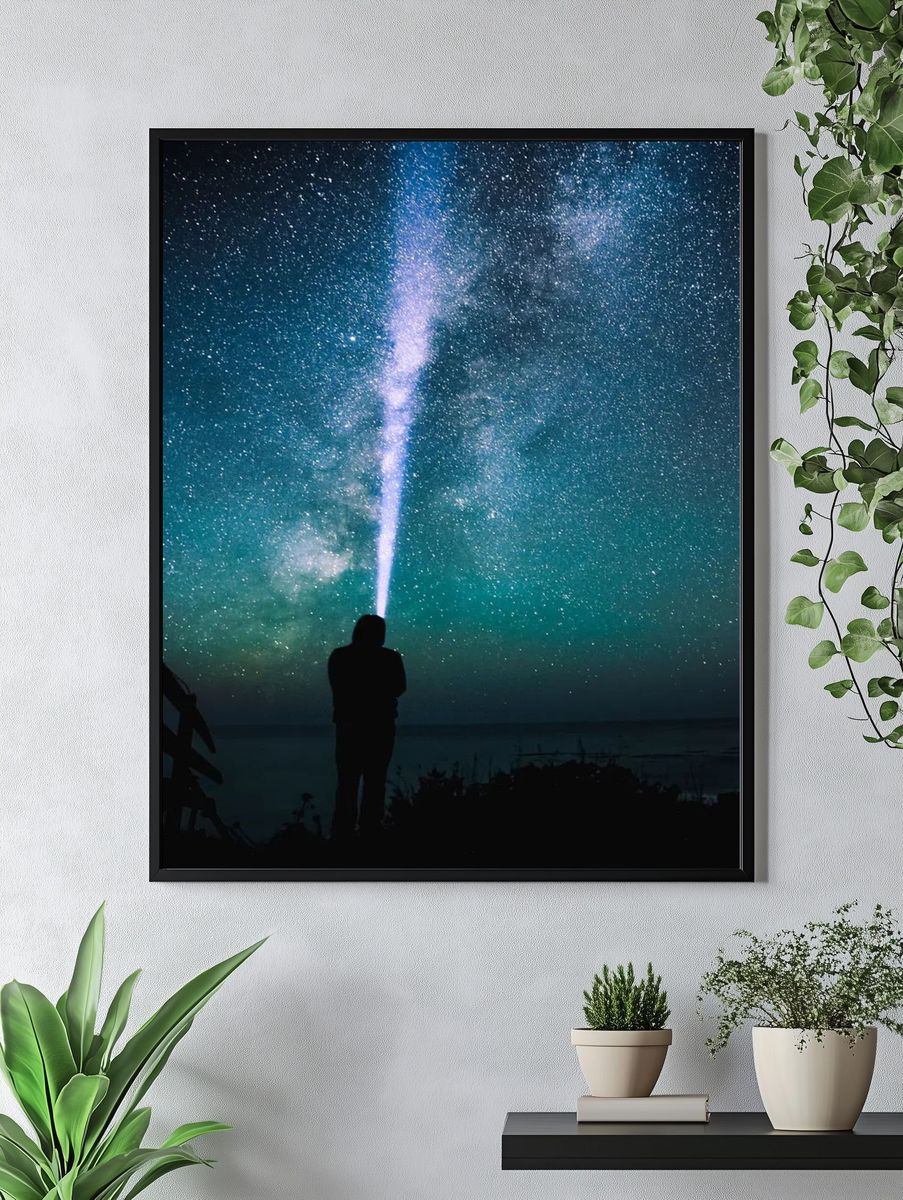 Stargazer Night Sky Photography Poster. — room view 4