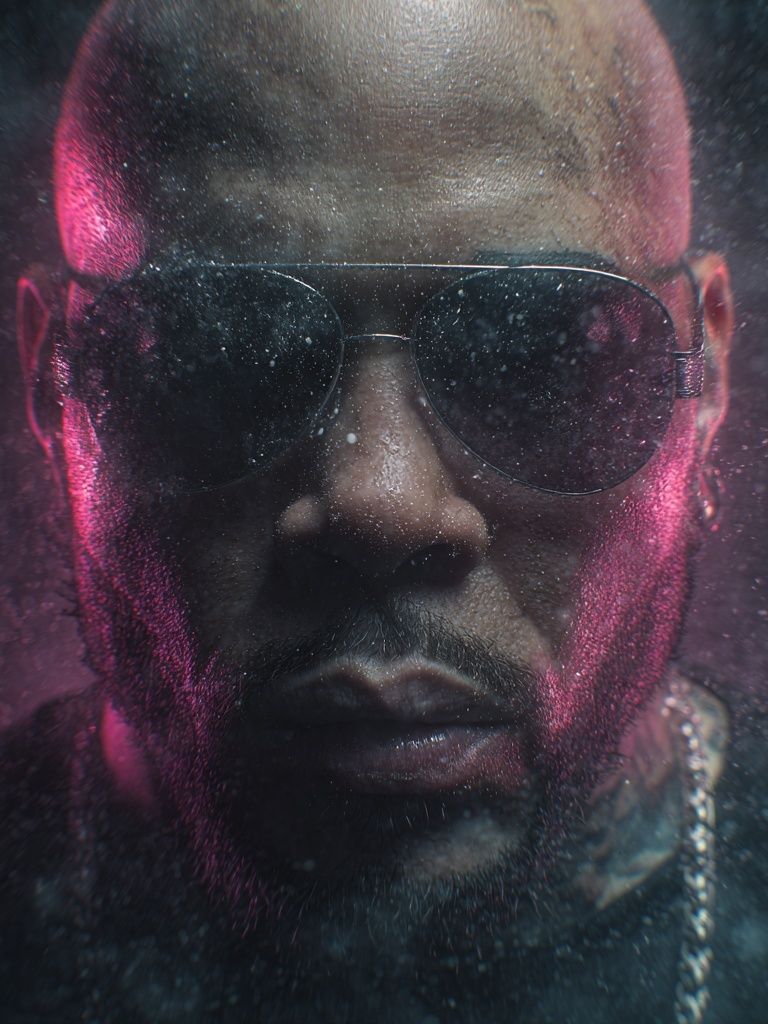 Neon Portrait Photography Poster. poster detail