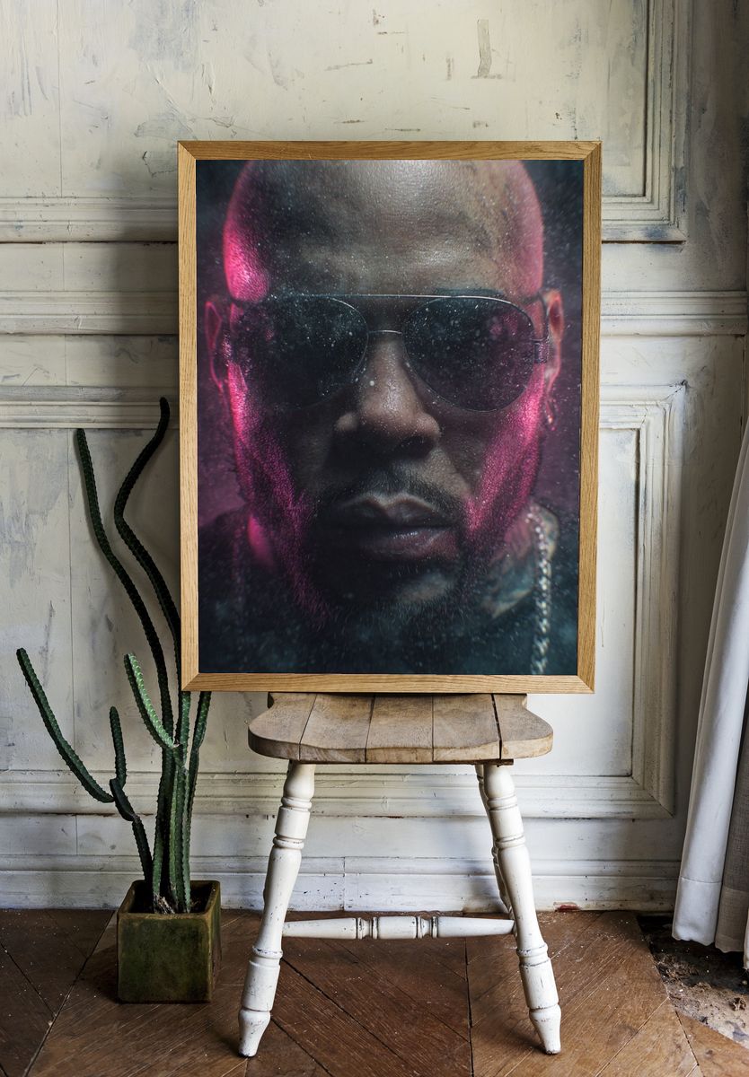 Neon Portrait Photography Poster. — room view 1