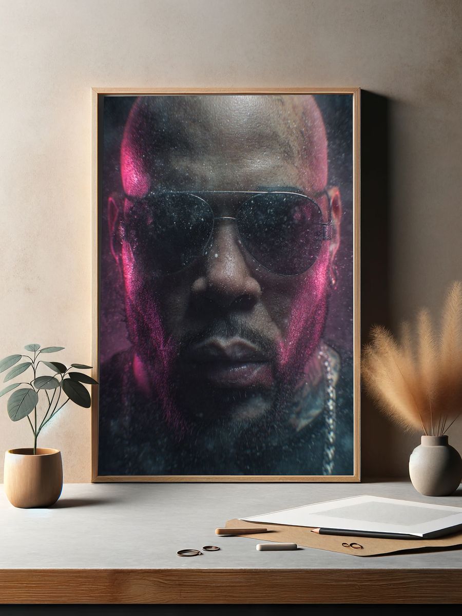 Neon Portrait Photography Poster. — room view 2