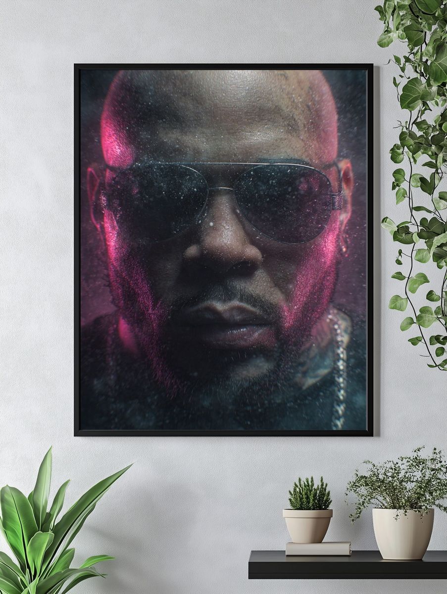 Neon Portrait Photography Poster. — room view 4