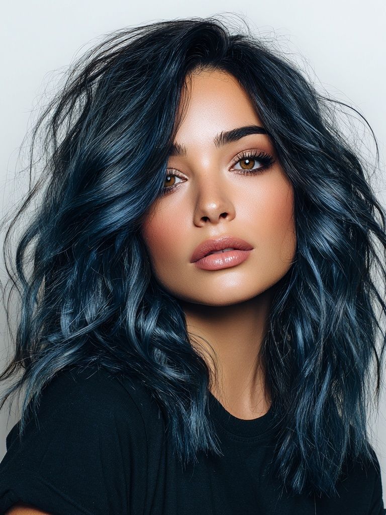 Blue-Haired Portrait Photography Poster. poster — photography art