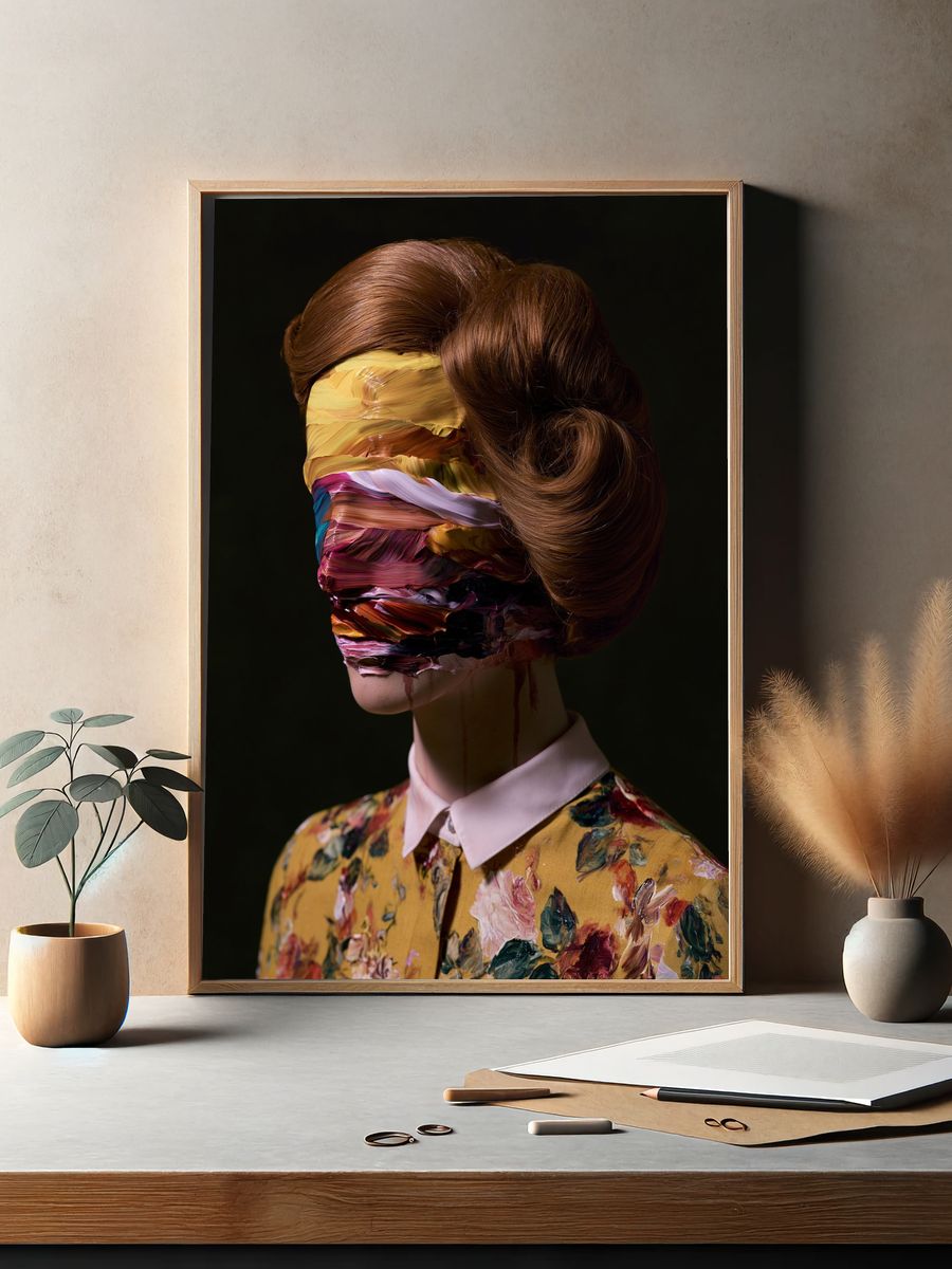 Abstract Fashion Portrait Poster. — room view 2