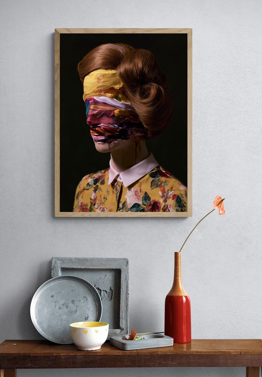 Abstract Fashion Portrait Poster. — room view 3