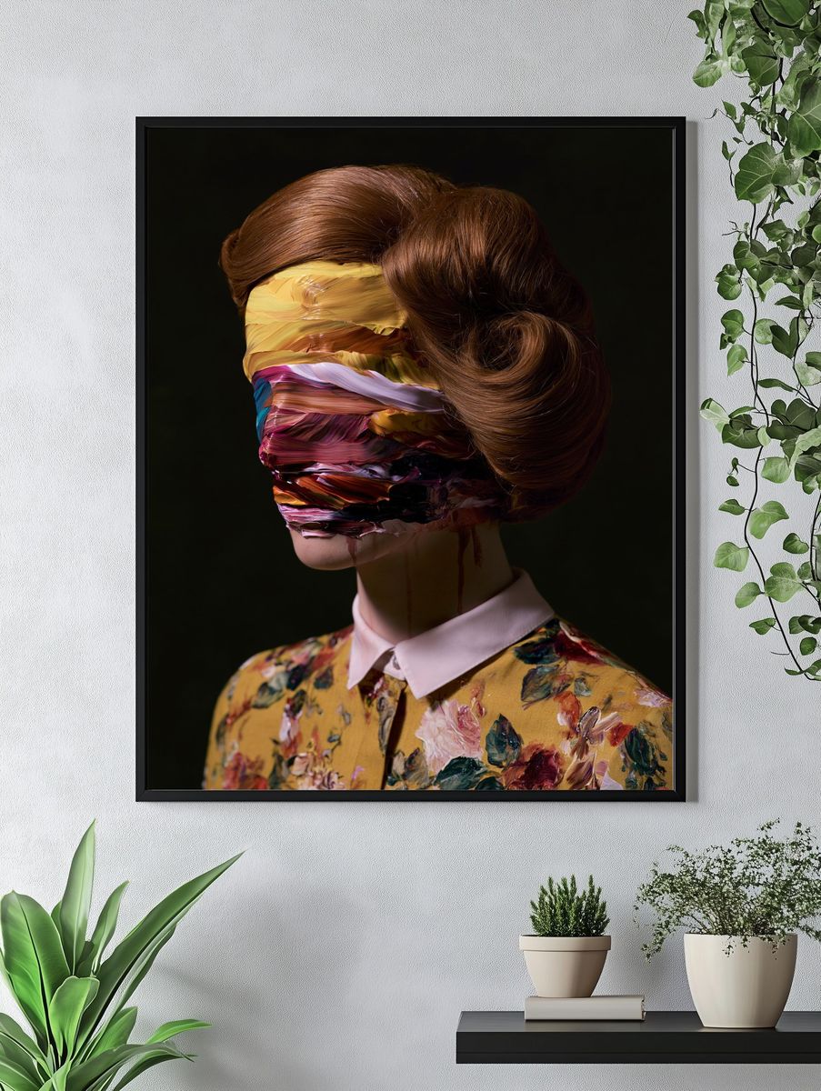 Abstract Fashion Portrait Poster. — room view 4