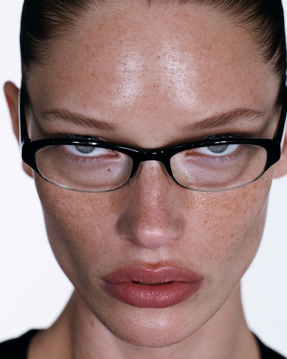 Intense Glasses Portrait Print. poster detail