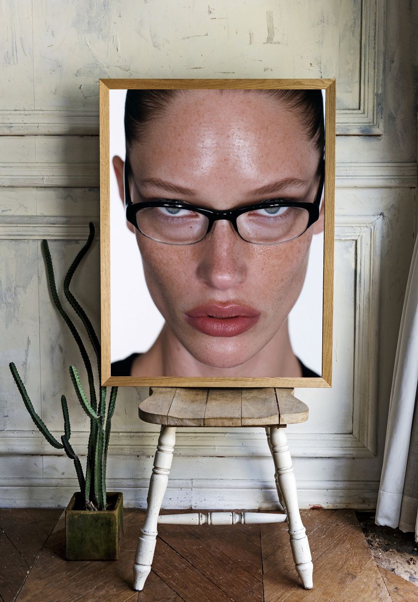 Intense Glasses Portrait Print. — room view 1