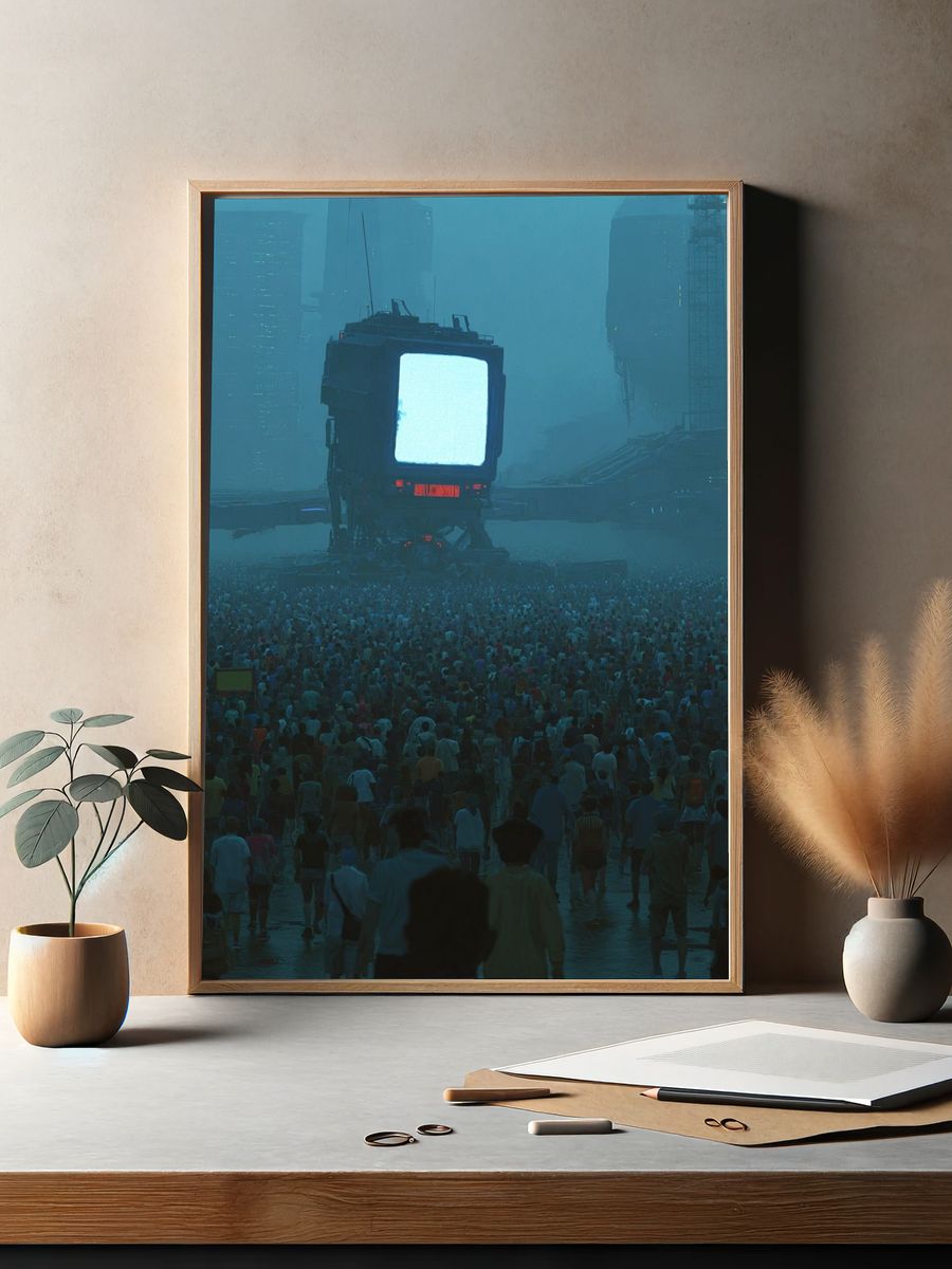 Futuristic Concert Crowd Photography Poster. — room view 2