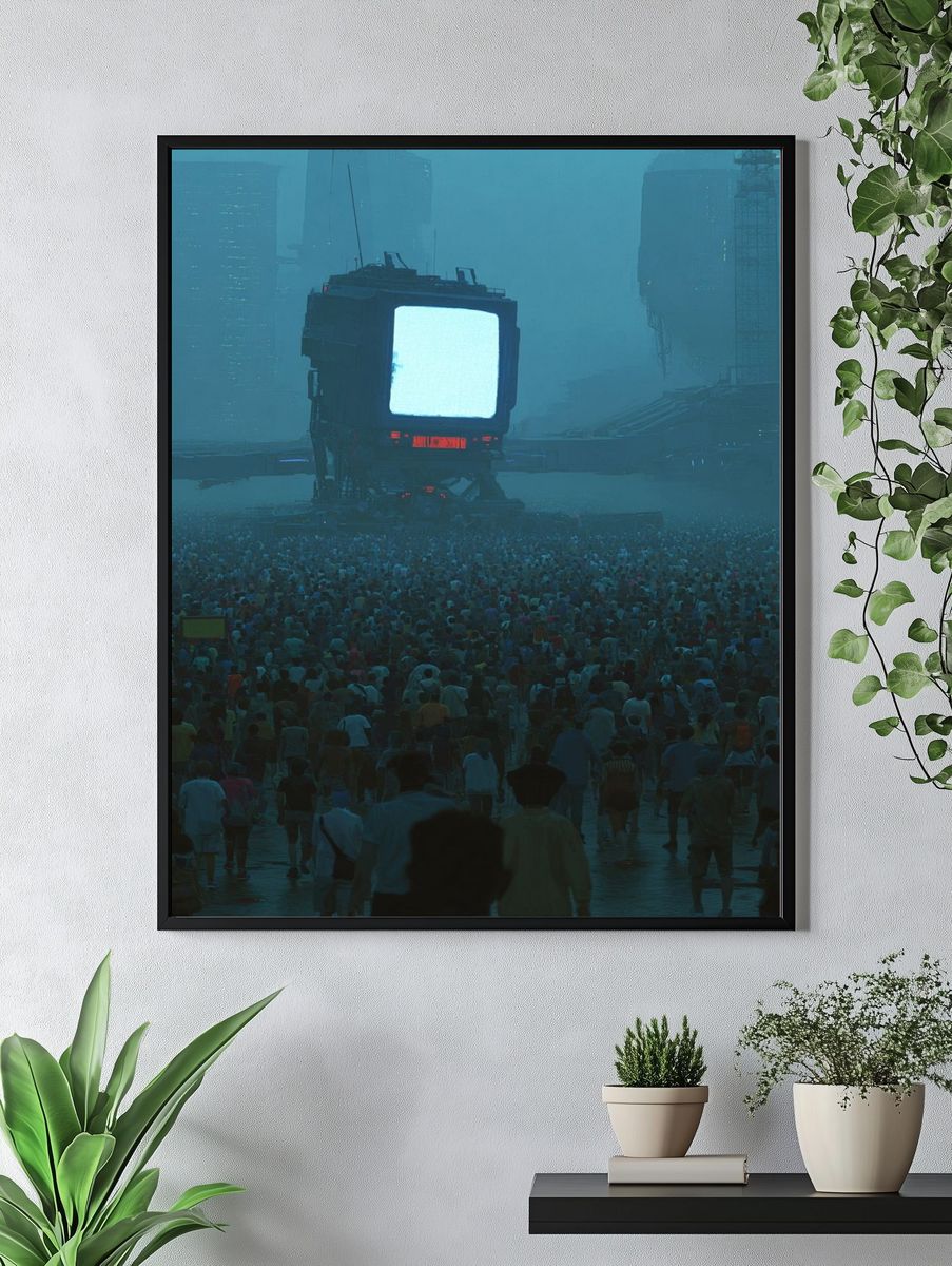 Futuristic Concert Crowd Photography Poster. — room view 4
