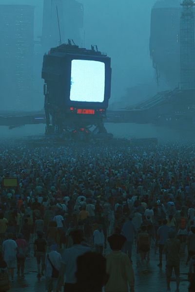 Futuristic Concert Crowd Photography Poster. poster