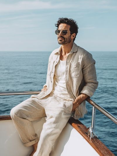 Seaside Yacht Portrait Photography Poster. poster print