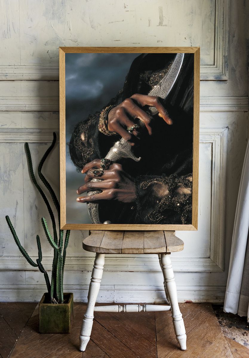 Ornate Sword Portrait Photography Poster. — room view 1