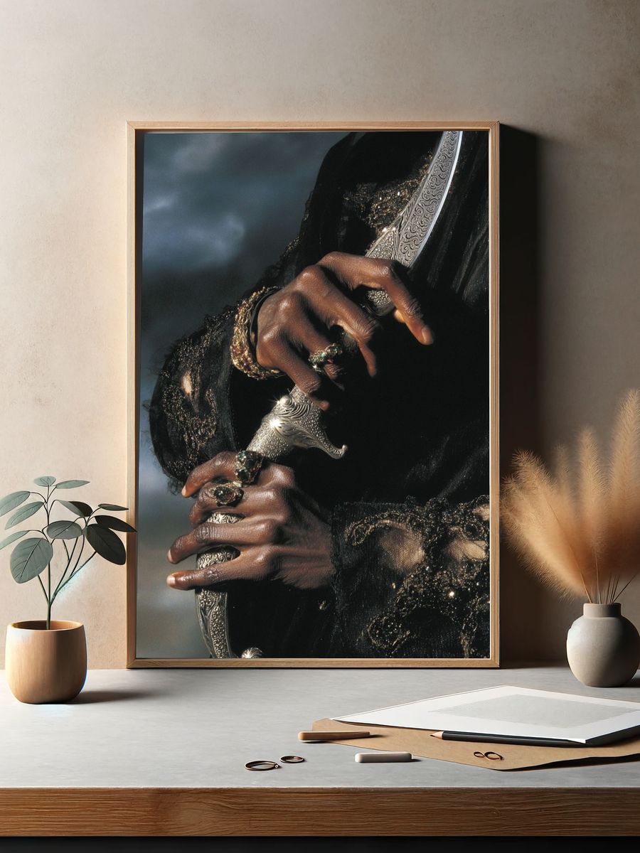 Ornate Sword Portrait Photography Poster. — room view 2