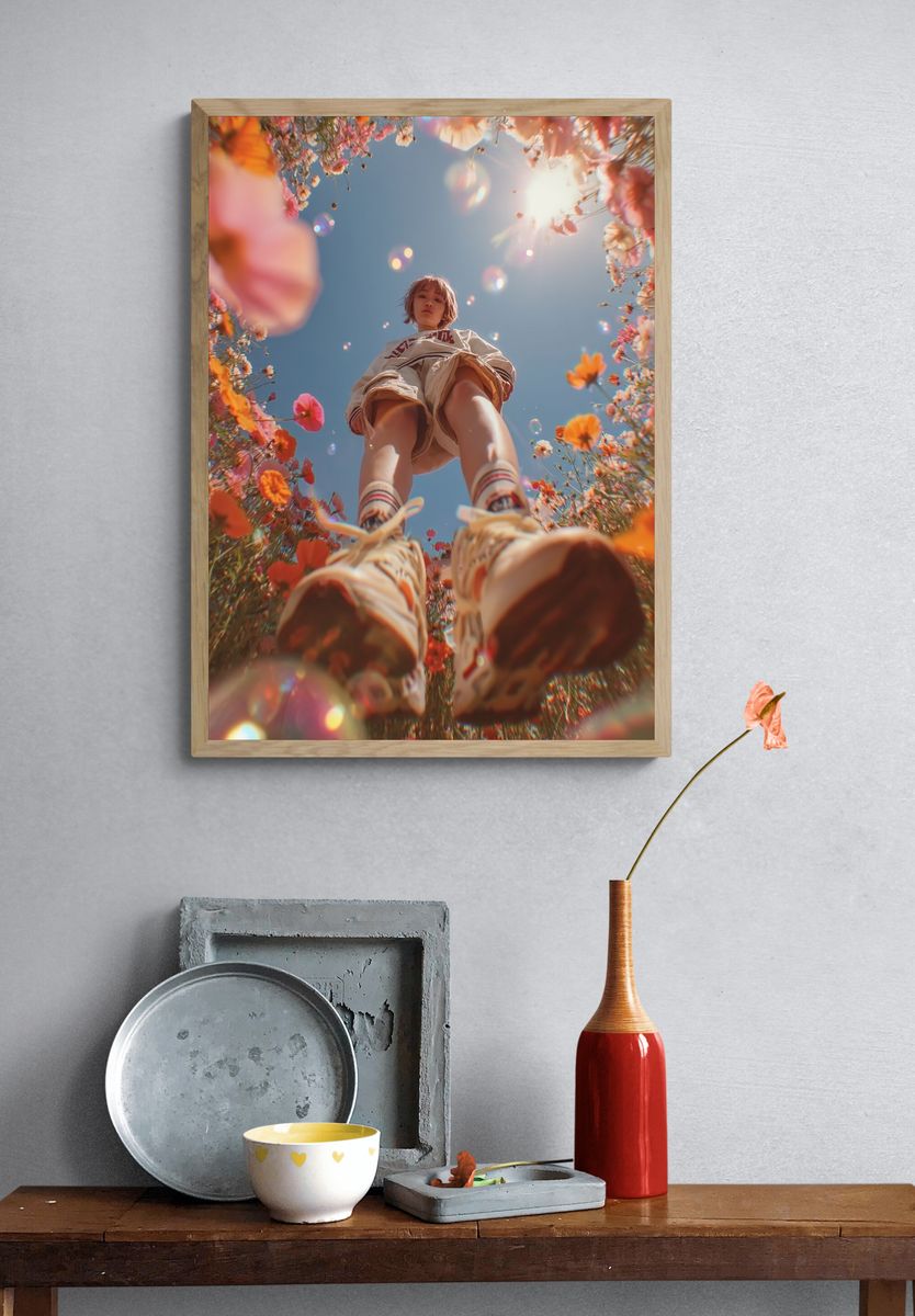 Flower Field Portrait Photography Poster. — room view 3