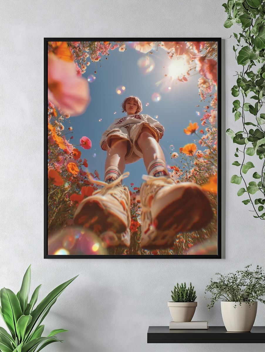 Flower Field Portrait Photography Poster. — room view 4