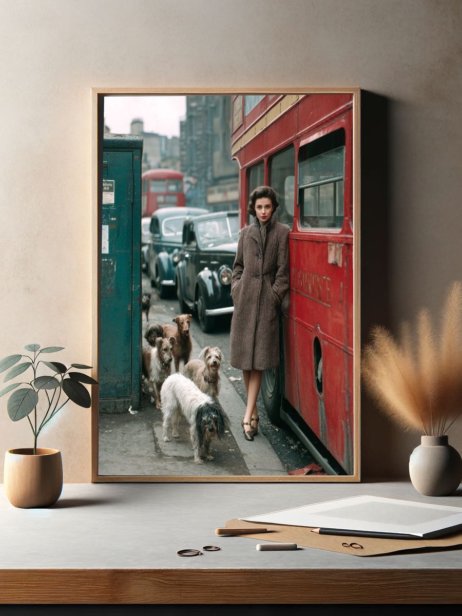 Vintage Street Scene Photography Poster. — room view 2