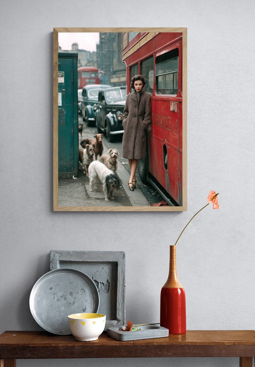 Vintage Street Scene Photography Poster. — room view 3