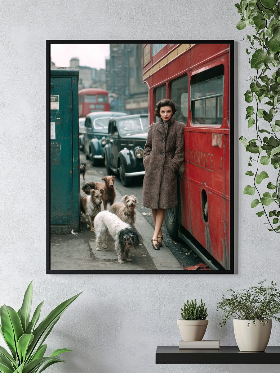 Vintage Street Scene Photography Poster. — room view 4