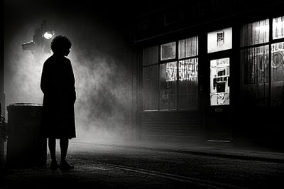 Noir Street Silhouette Photography Poster. poster print