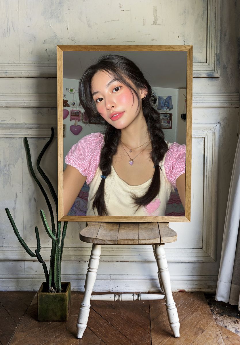 Soft Pink Portrait Photography Poster. — room view 1
