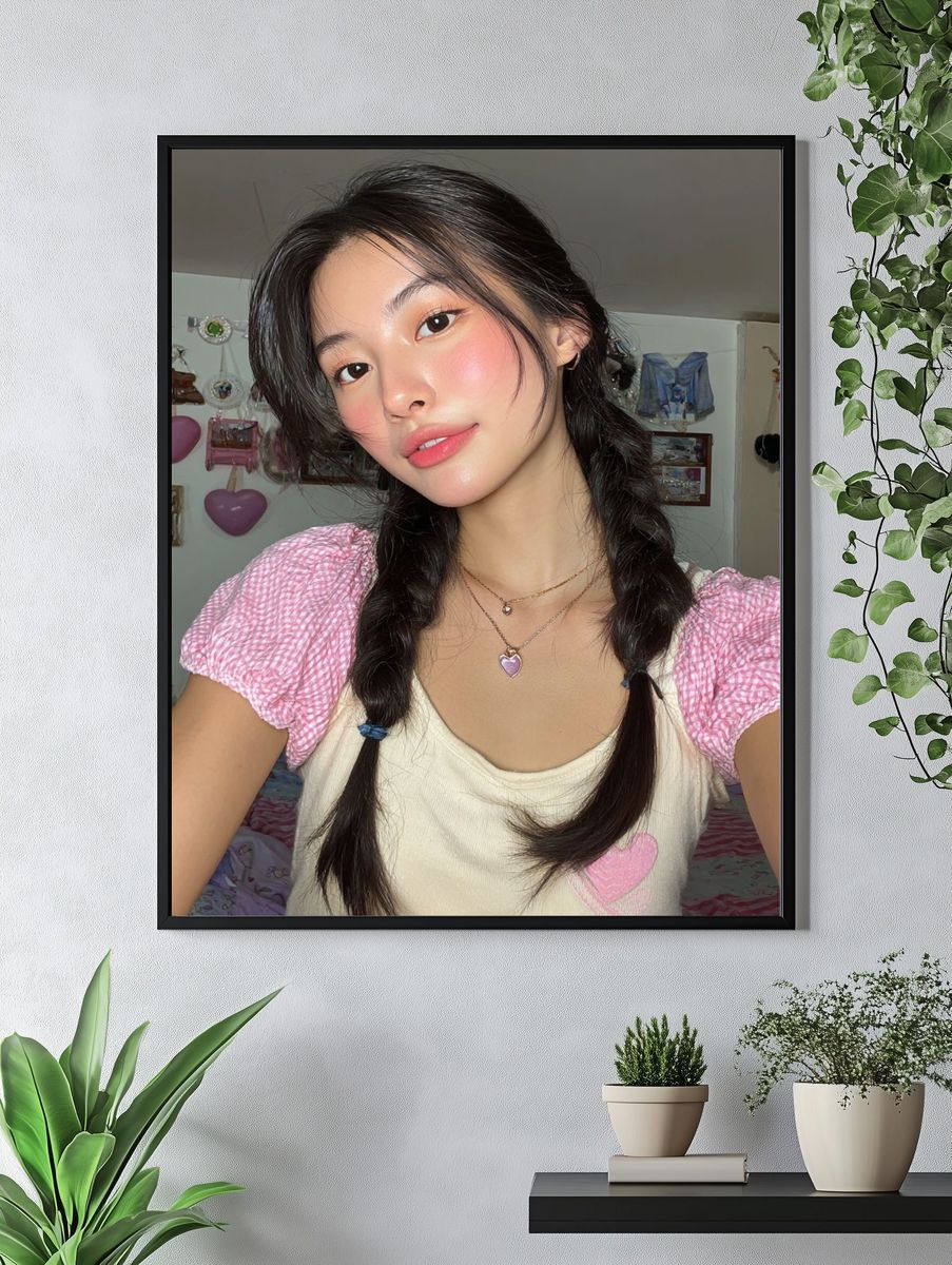 Soft Pink Portrait Photography Poster. — room view 4