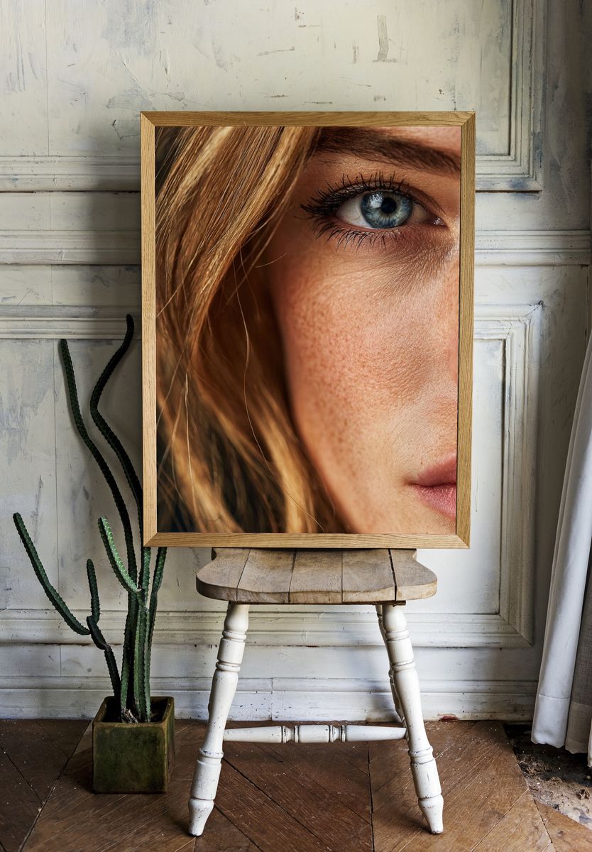 Close-Up Portrait of a Woman Poster. — room view 1