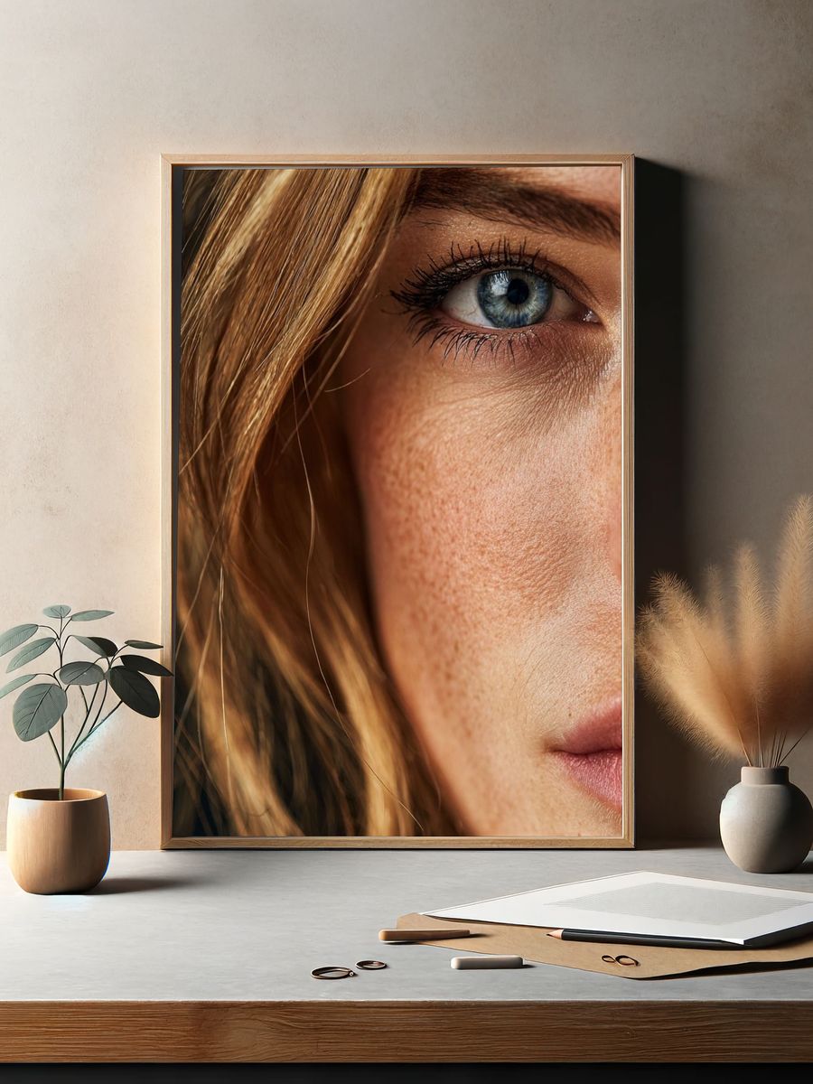 Close-Up Portrait of a Woman Poster. — room view 2
