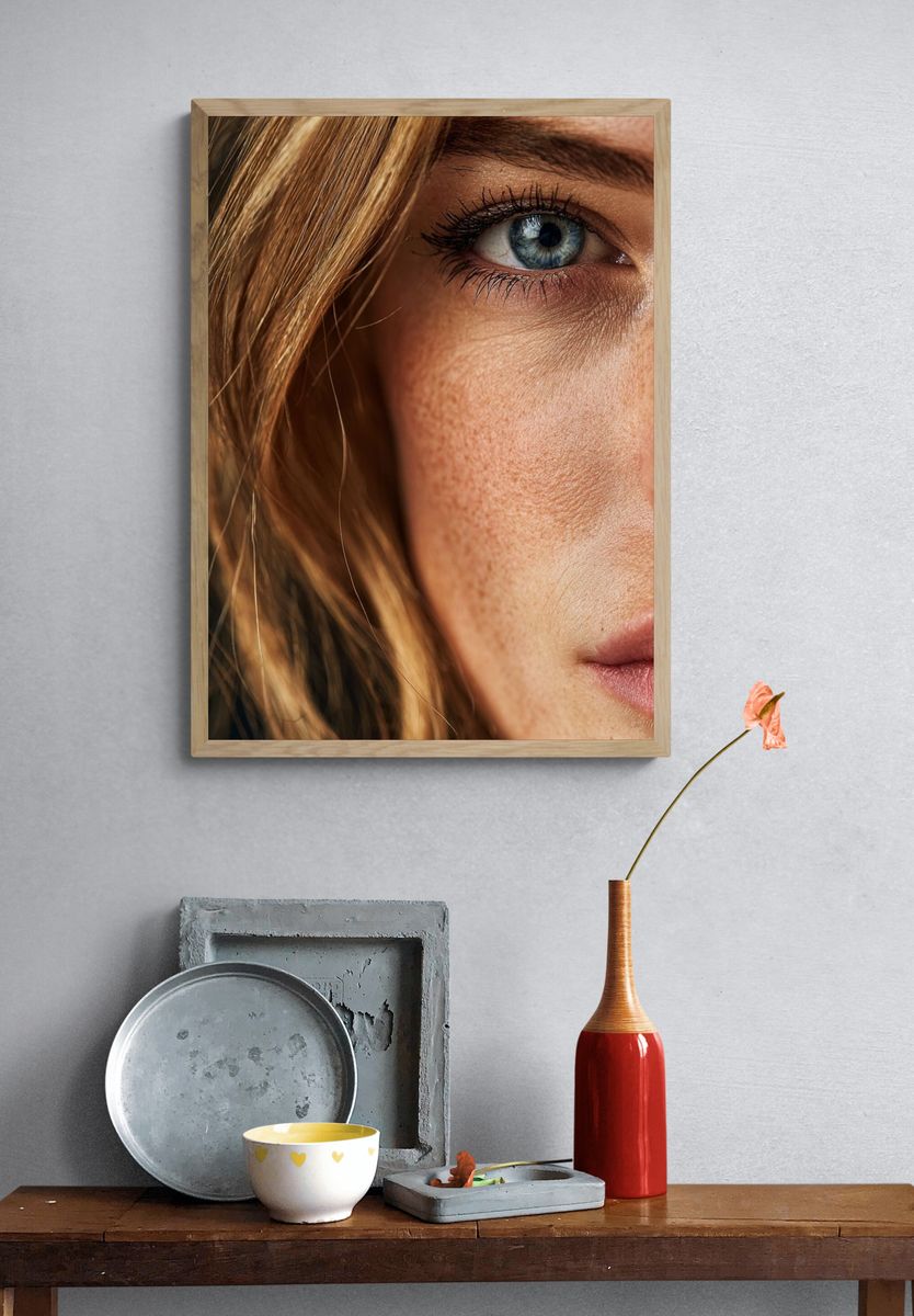 Close-Up Portrait of a Woman Poster. — room view 3