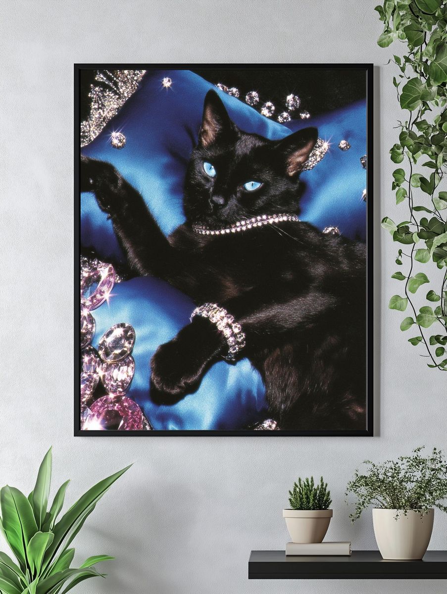 Black Cat Glamour Photography Poster. — room view 4