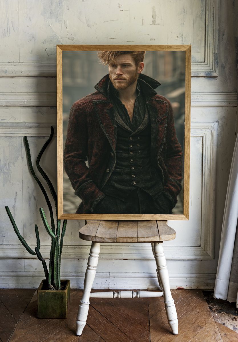 Gritty Victorian Portrait Print. — room view 1