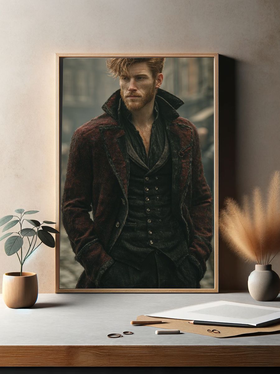 Gritty Victorian Portrait Print. — room view 2