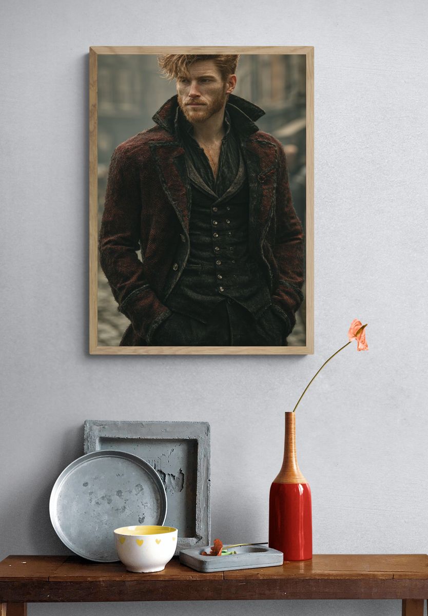 Gritty Victorian Portrait Print. — room view 3