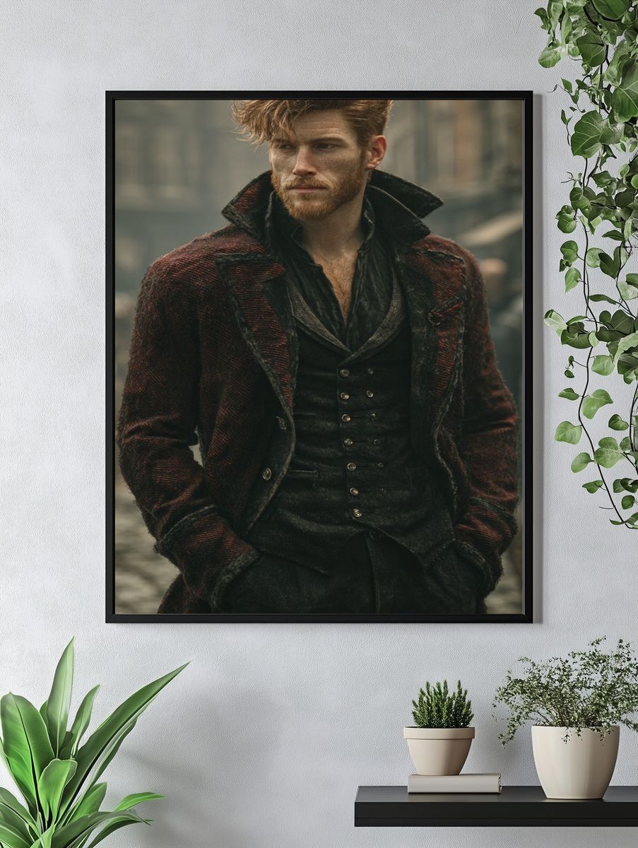 Gritty Victorian Portrait Print. — room view 4