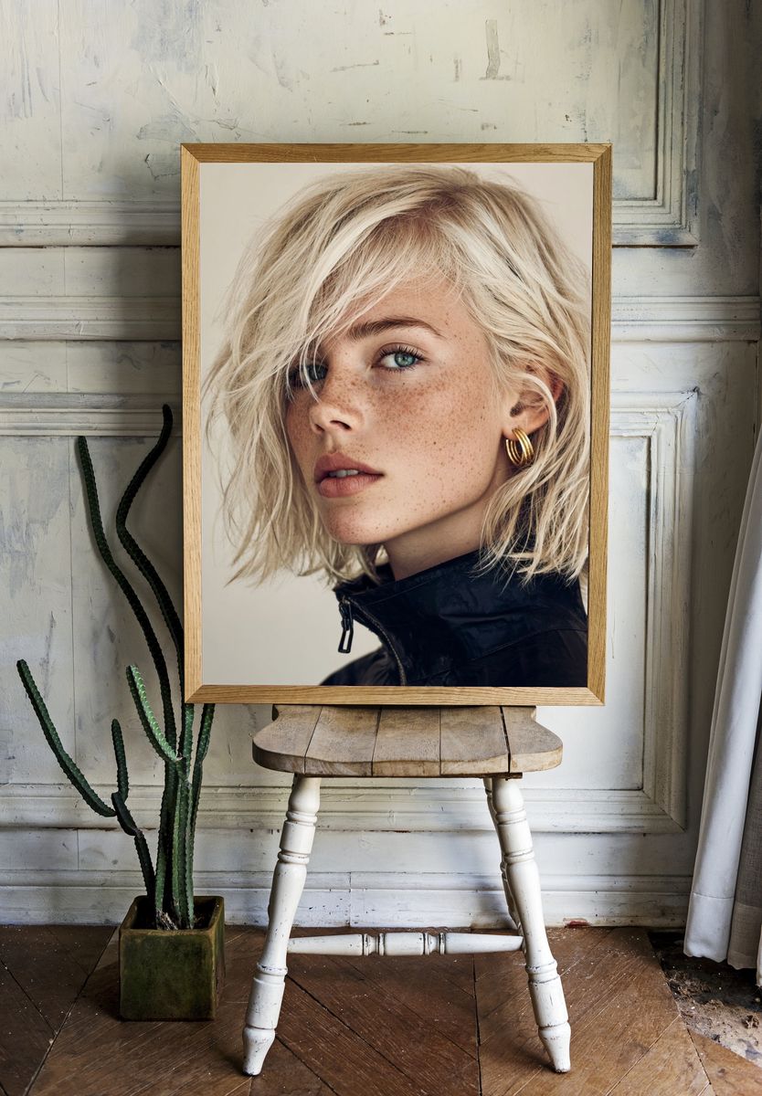 Blonde Portrait Photography Poster. — room view 1