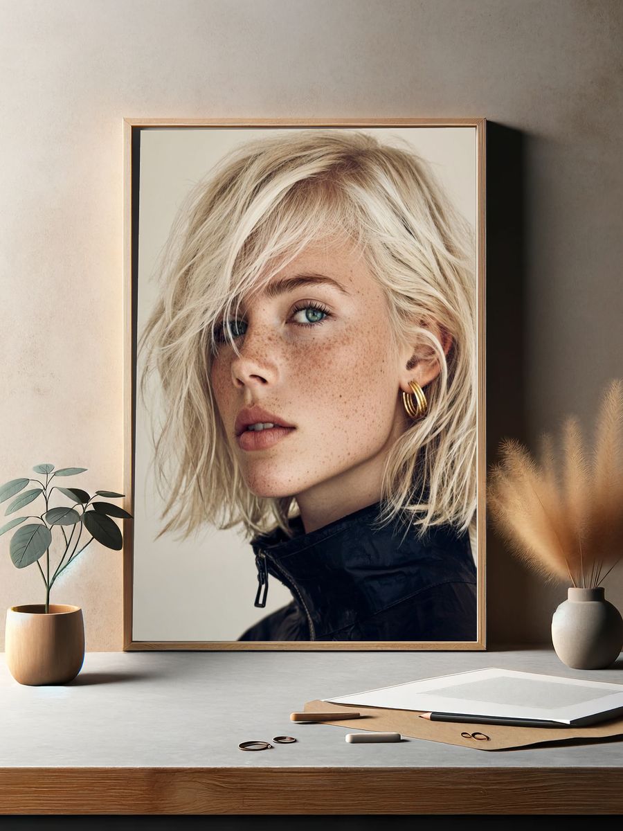 Blonde Portrait Photography Poster. — room view 2