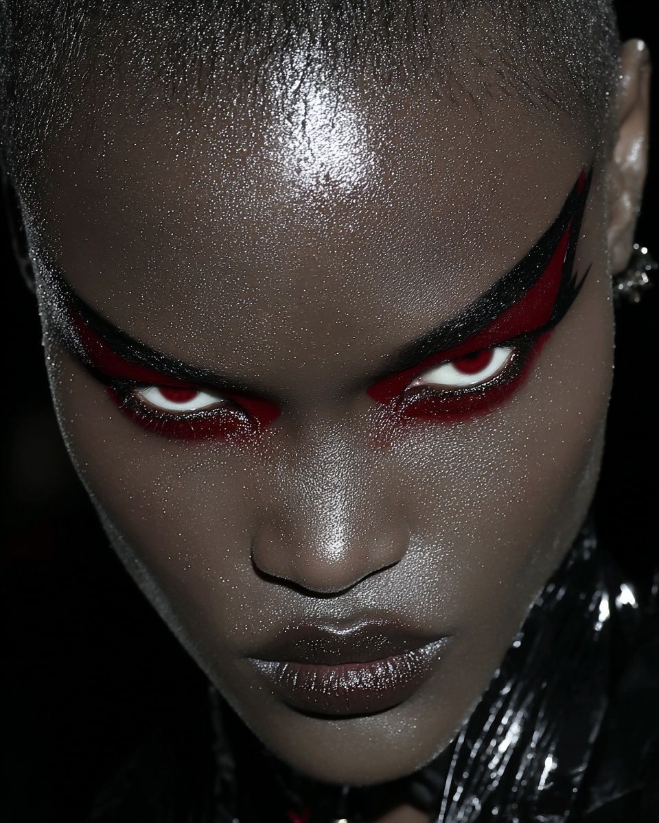 Futuristic Red-Eye Portrait Print. poster detail
