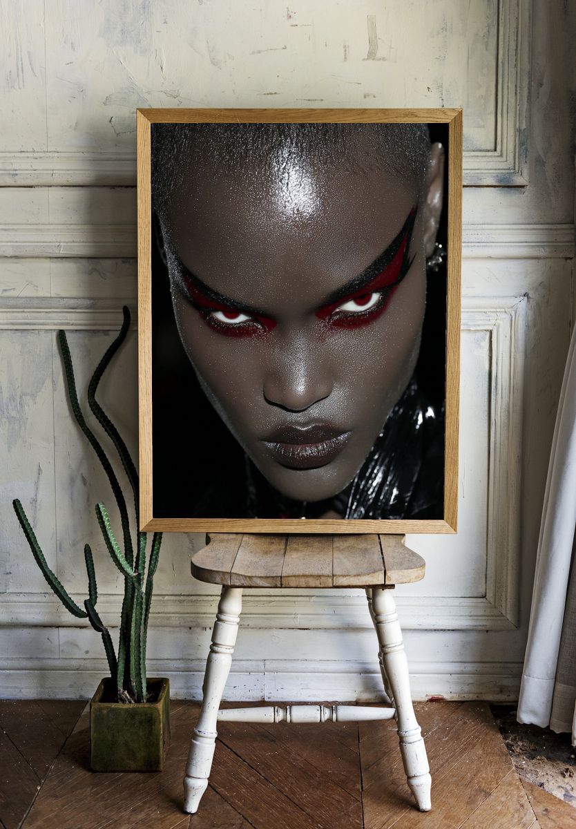 Futuristic Red-Eye Portrait Print. — room view 1
