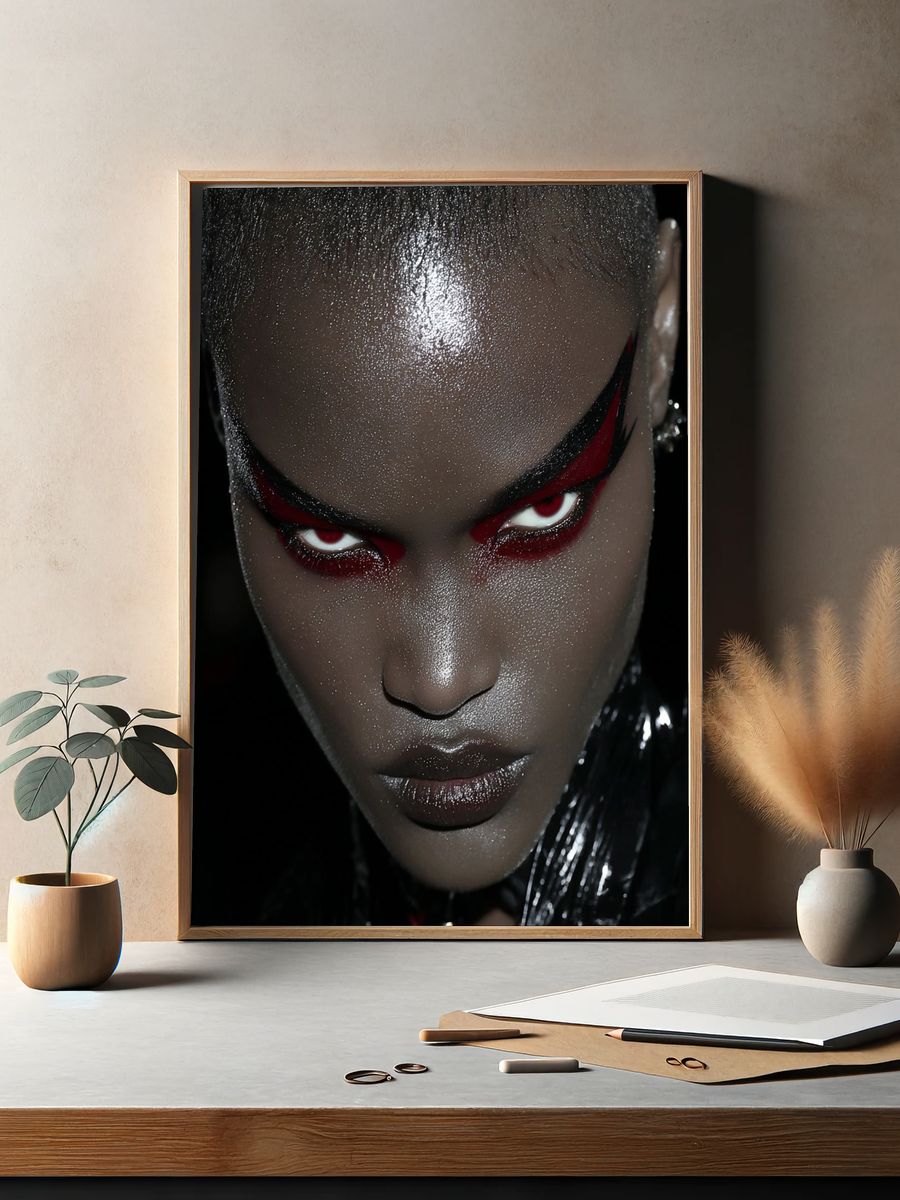 Futuristic Red-Eye Portrait Print. — room view 2