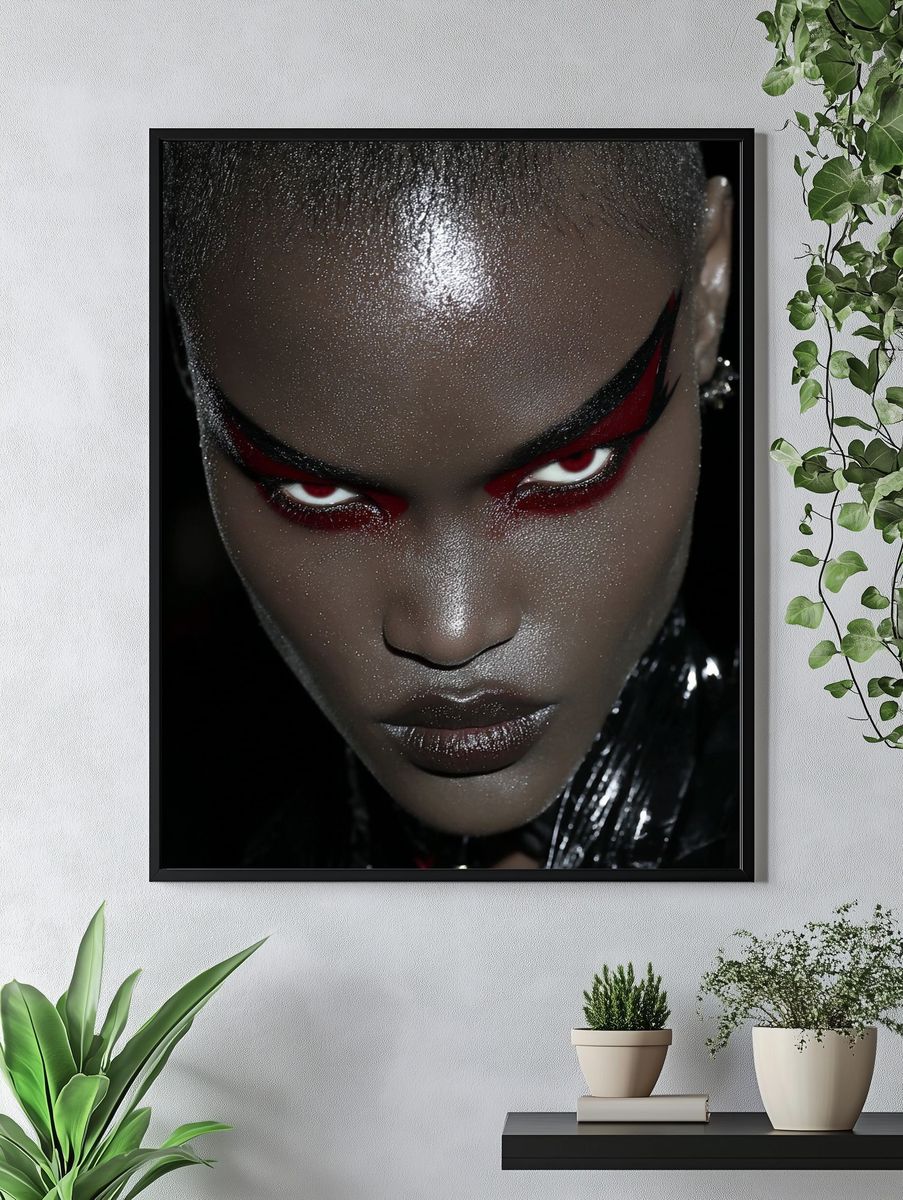 Futuristic Red-Eye Portrait Print. — room view 4
