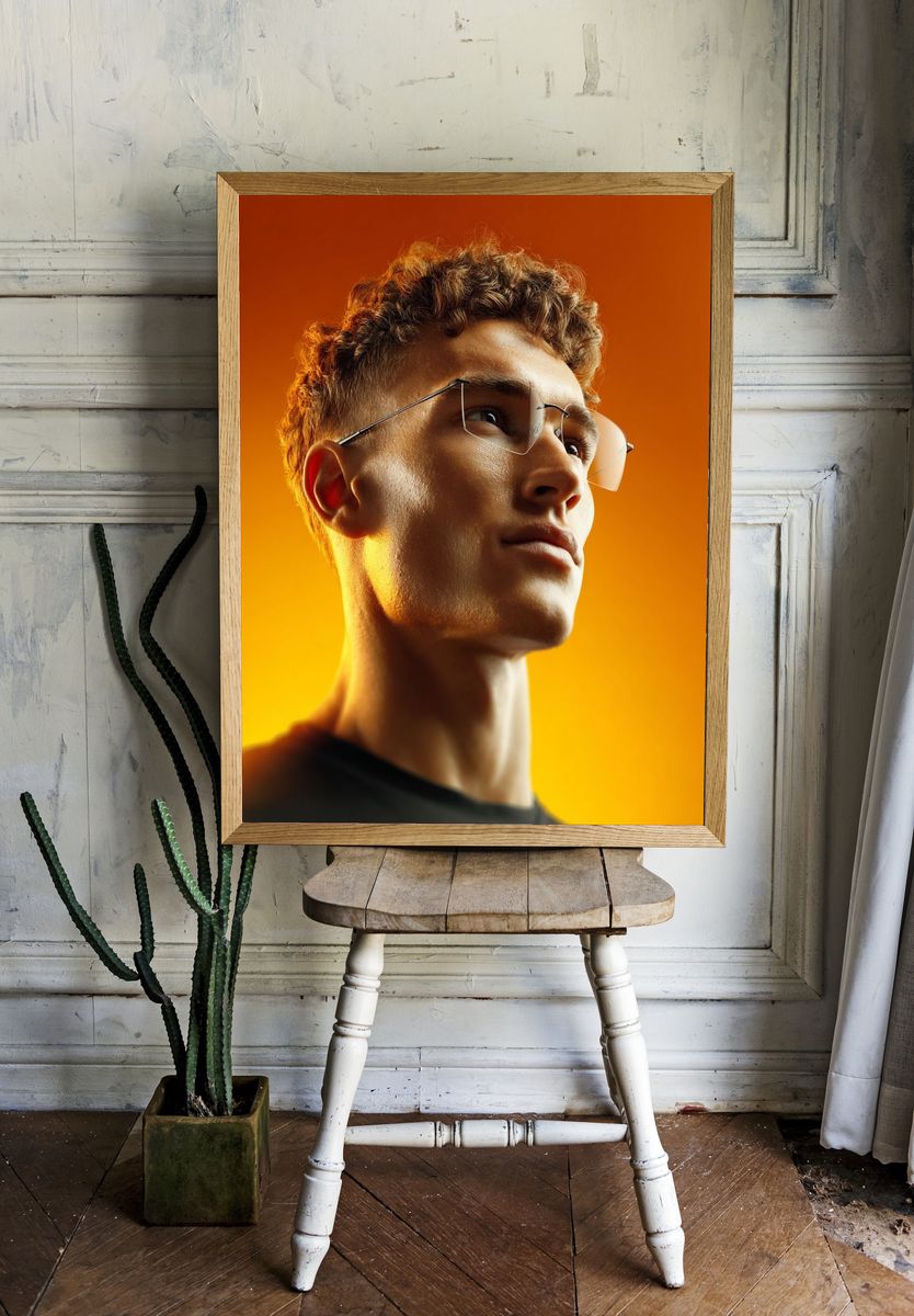 Golden Portrait Photography Poster. — room view 1