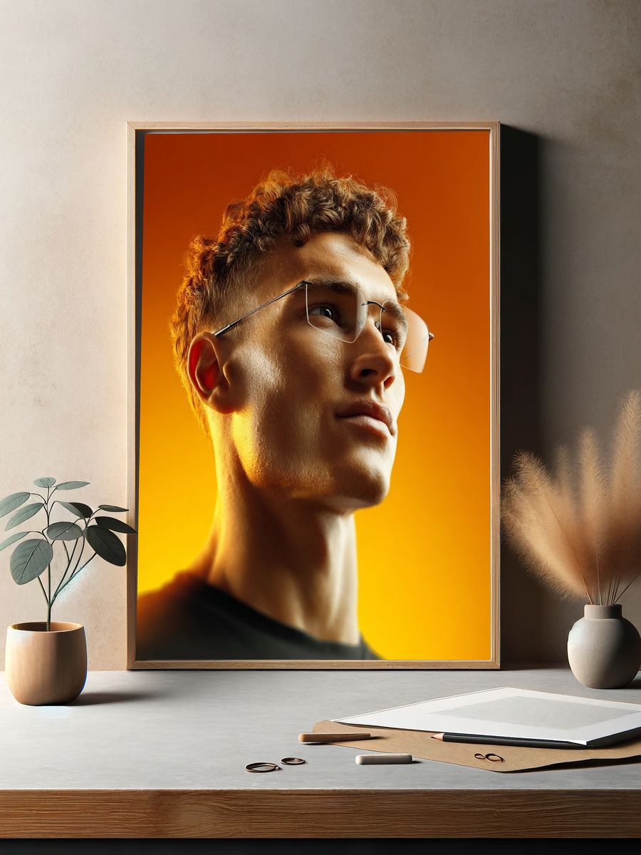 Golden Portrait Photography Poster. — room view 2