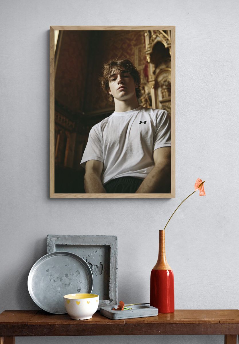 Portrait in Ornate Chapel Photography Poster. — room view 3