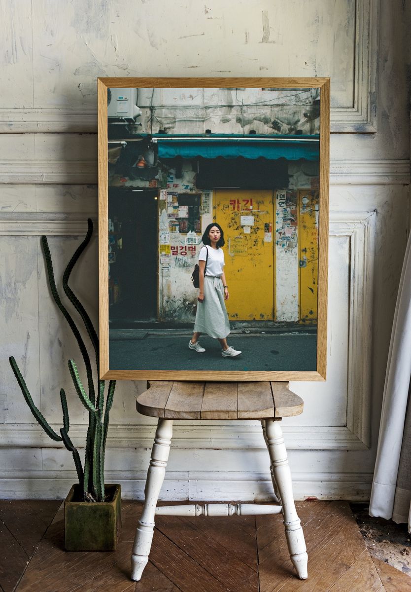Seoul Street Portrait Photography Poster. — room view 1