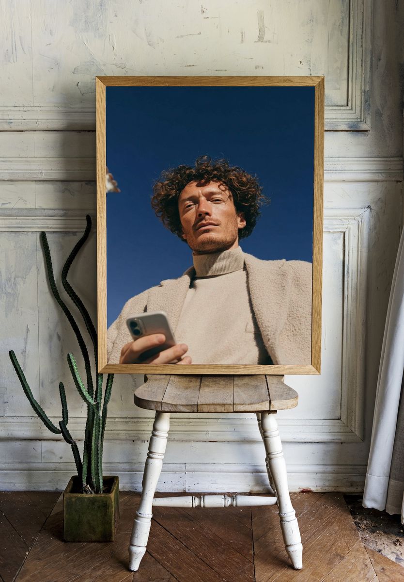Curly Portrait Street Photography Poster. — room view 1